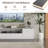 102.4'' Modern Entertainment Center for TVs up to 75 Inch, 3-In-1 TV Stand with Storage and Glass Cabinet, Media Console Set of 2 with 4-tier Bookcases for Living Room, White-1471135514-1490772158