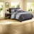 Piece Full Bedding Sets Polyester Rustic Modern Bedroom Home Blue