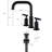 8 Inch Widespread Bathroom Faucet With Pop-Up Drain, Black Matte Feature, Brass Made Drain Sink Tap, Widespread, Black,