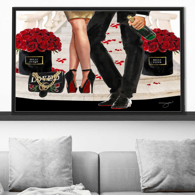 «Loved (Horizontal)» par Jodi - impression, H 39,5 po x l 63,5 po x P 2 po, Cadre flottant noir