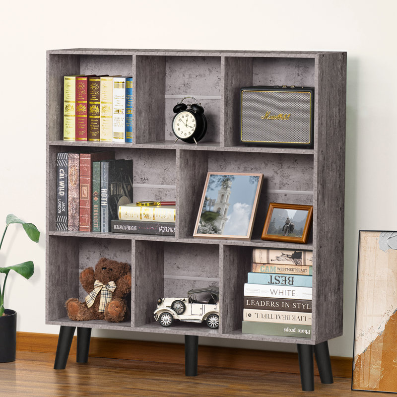 8 Cube Book Shelf,3 Tier Bookshelf With Legs, Modern Open Storage Organizer,Boho Bookcase,Display Cabinet Shelf Free Standing Bookshelves For Bedroom,Living Room,Office