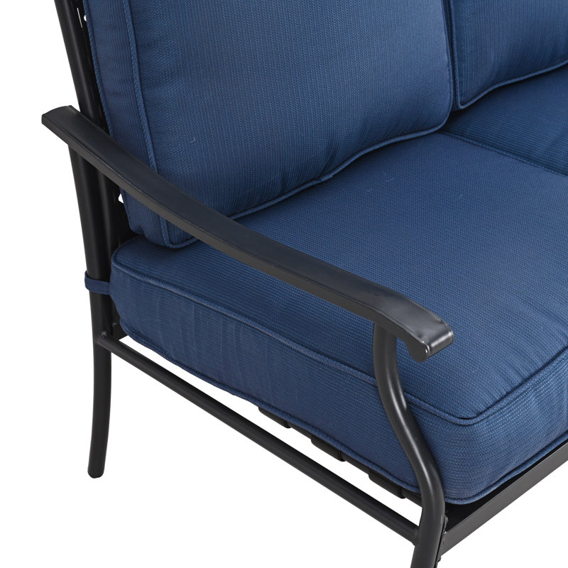 Ensemble de conversation pour canapé de patio pour 5 personnes avec coussins Middleham, Bleu