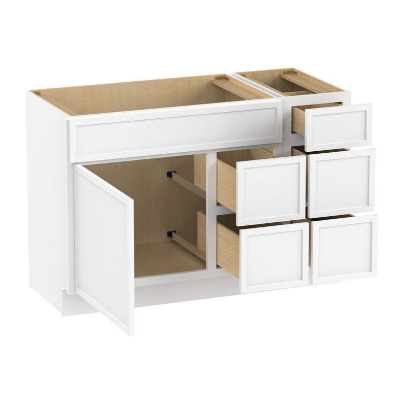 Base de meuble-lavabo simple 48 po seulement, Blanc