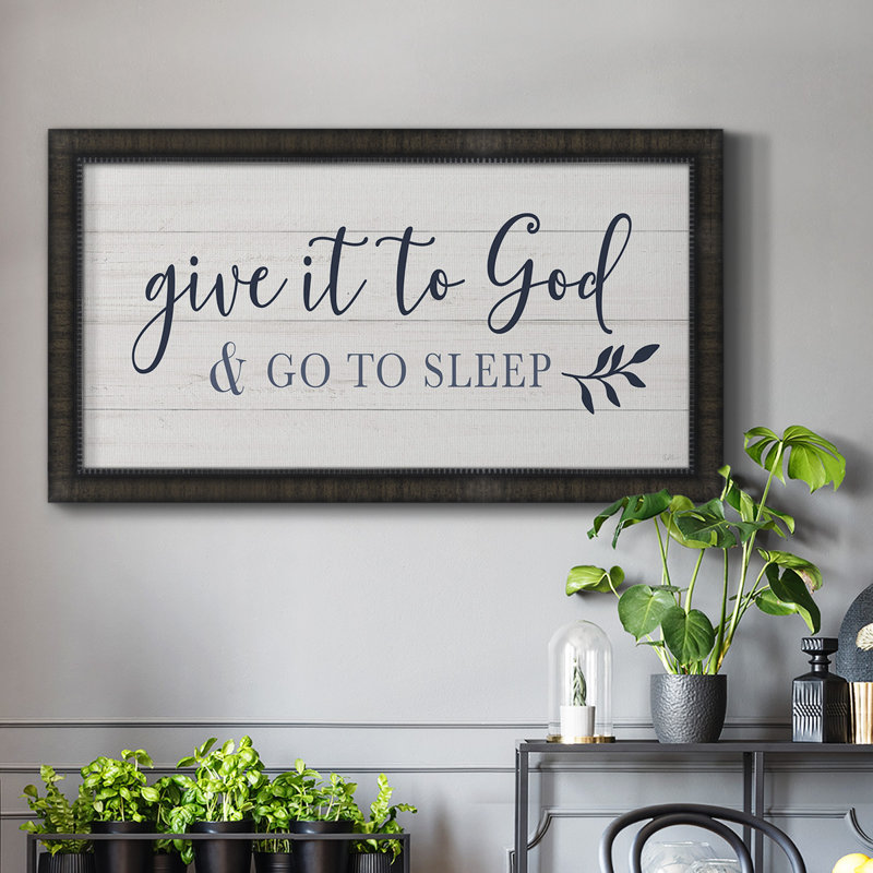 " Give It To God ", Picture Framed Canvas, 21" H x 37" W, Black