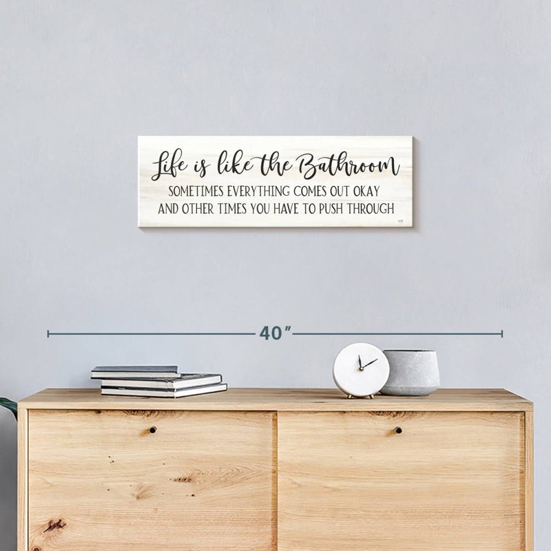 Life Is Like The Bathroom Canvas Print, 8" H x 24" W