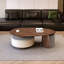 Table basse en bois manufacturé 47,24 "brun noisette et cristal-crème