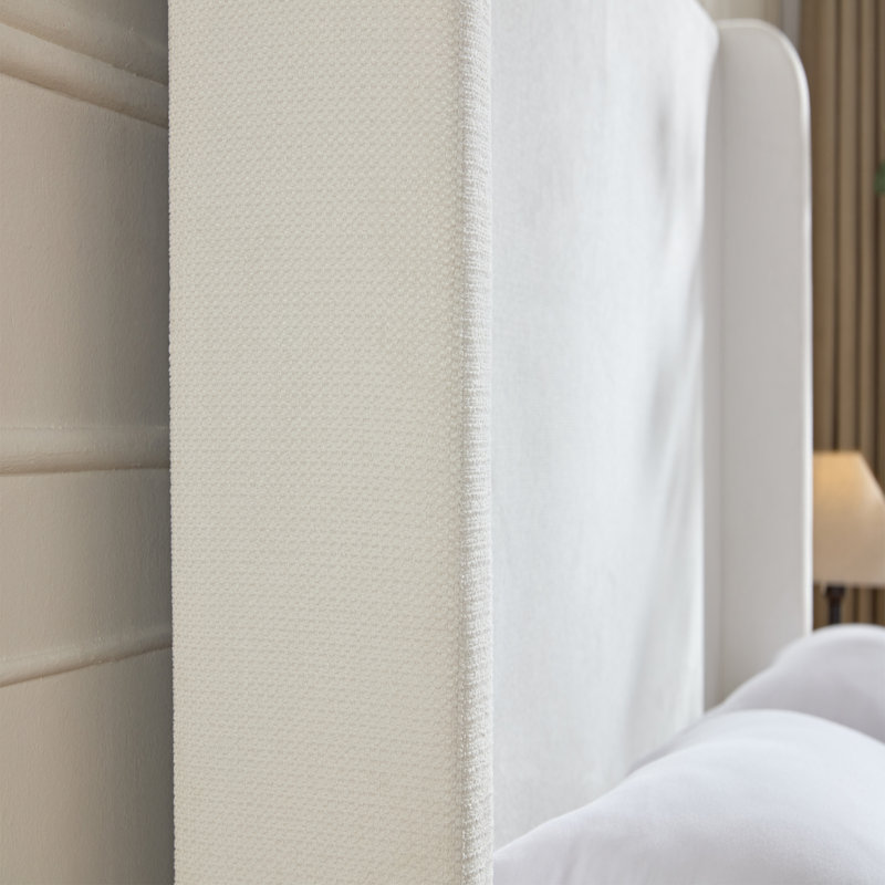 Mozter Boucle  Upholstered Wingback Bed