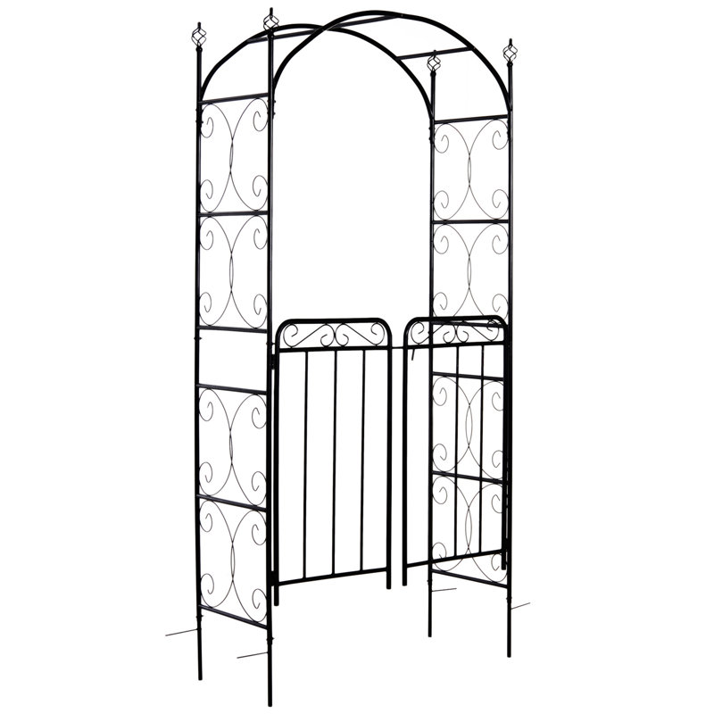 Tonnelle de jardin avec barrière Outsunny
