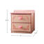 Wooden 2 Drawers Nightstand in Pink Finish