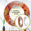 Orlan orange rouge marbré Dreamscape II - miroir mural décoratif géométrique, miroir rond orange, impression d'art en métal-1425767054