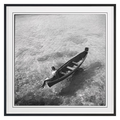 Woman On Boat Print by Grand Archives