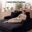 Chaise longue rembourrée 59 po, canapé-lit surdimensionné en peluche avec 4 coussins pour le salon - Noir de jais-1462204810