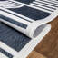 Modern Non-Slip Area Rugs – Blue Cream – Living Room, Hallway Runner, Kitchen & Door Mat – Multiple Sizes-2120391174