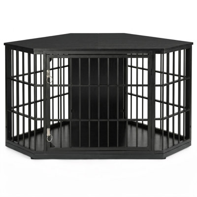 Fratesi Corner Wooden Dog Crate and End Table