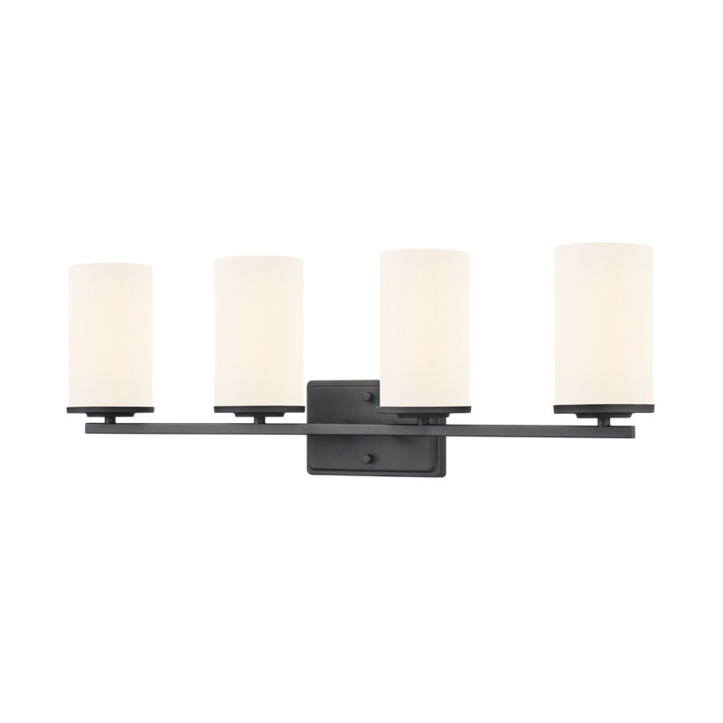 Meuble-lavabo 4 lumières 27,75 po Verlana - Noir mat, Noir mat, 27,75 po de largeur, Quatre lumières
