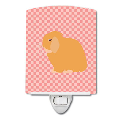 Holland Lop Rabbit Check Ceramic Night Light