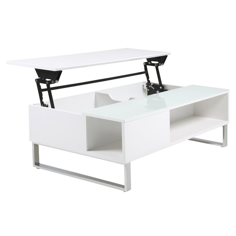Ayala Lift Top Frame Coffee Table with Storage, White