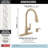 Boyd Brushed Gold Kitchen Faucet with Pull Down Sprayer and Soap Dispenser, Modern Single Hole Kitchen Sink Faucet, Single Handle, Champagne Bronze-94791899
