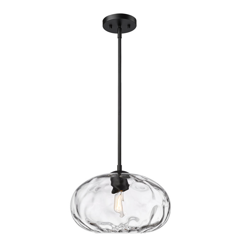 Luminaire suspendu simple noir mat à 1 lumière Jemnice