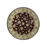 Hand-Knotted High-Quality Red and Ivory Round Area Rug