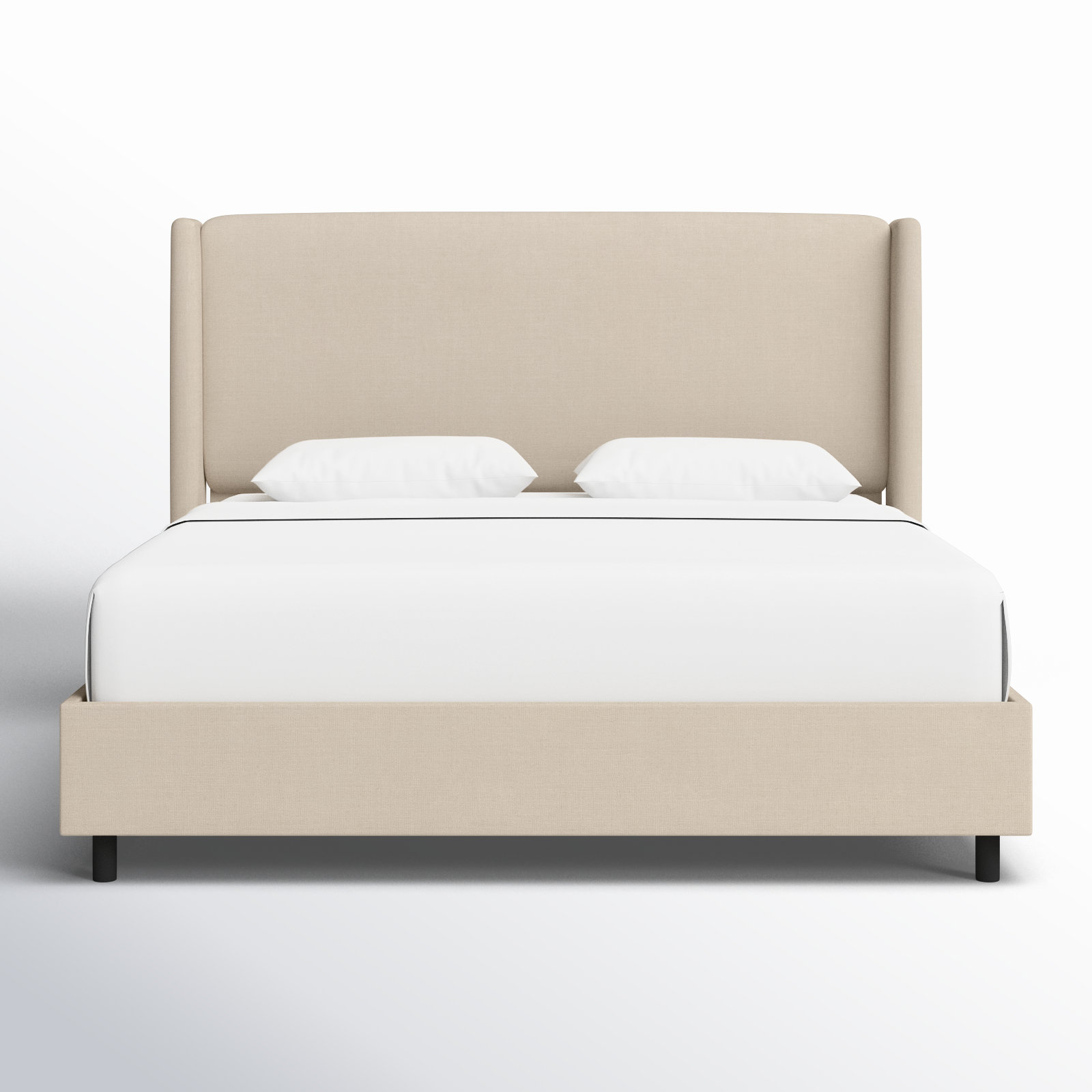 Tilly Linen Upholstered Wingback Bed, California King, Classic Linen Linen