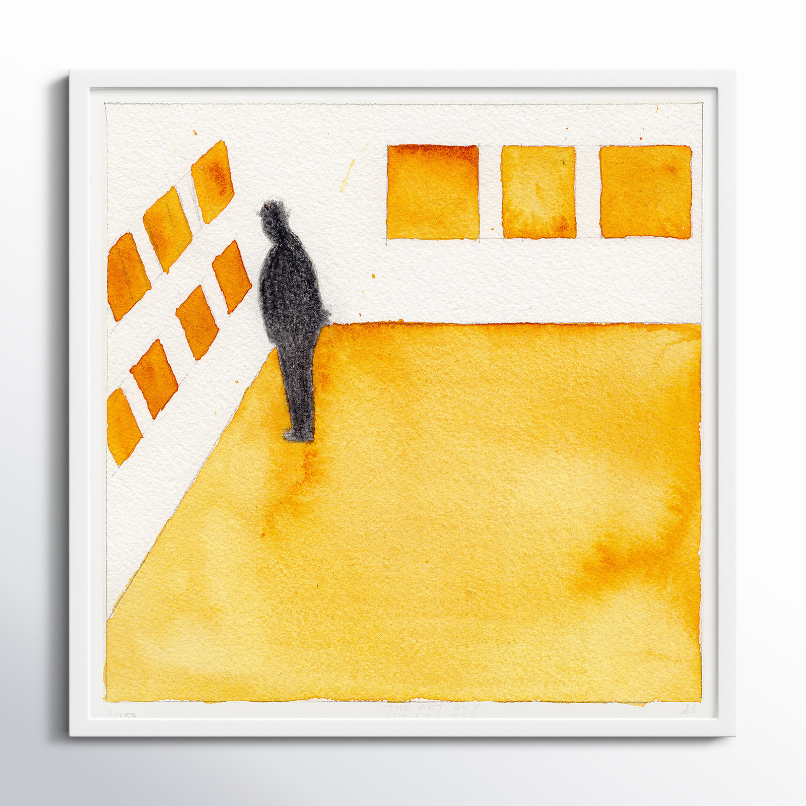 Art Guy by Simon Schneiderman, White Framed, 30" H x 30" W