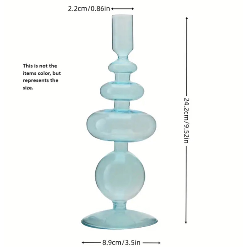 Modern Transparent Blue Tall Candlestick