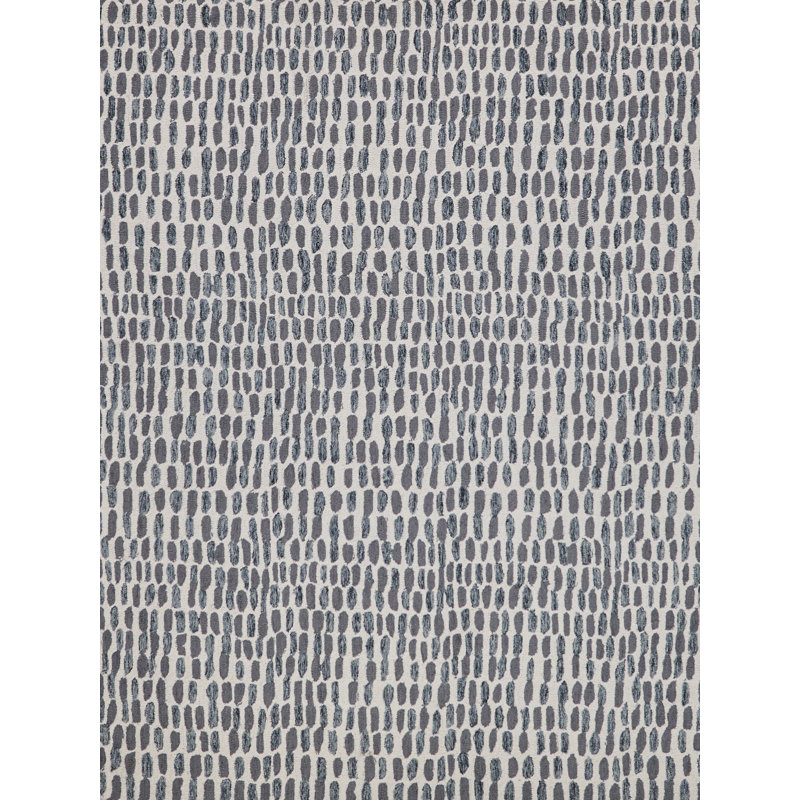 Ink Blot Wool Area Rug in Black/Gray, Rectangle 14' x 18'