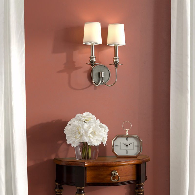 Applique murale à 2 lumières pour bougie, Laiton vieilli, Crème, crème