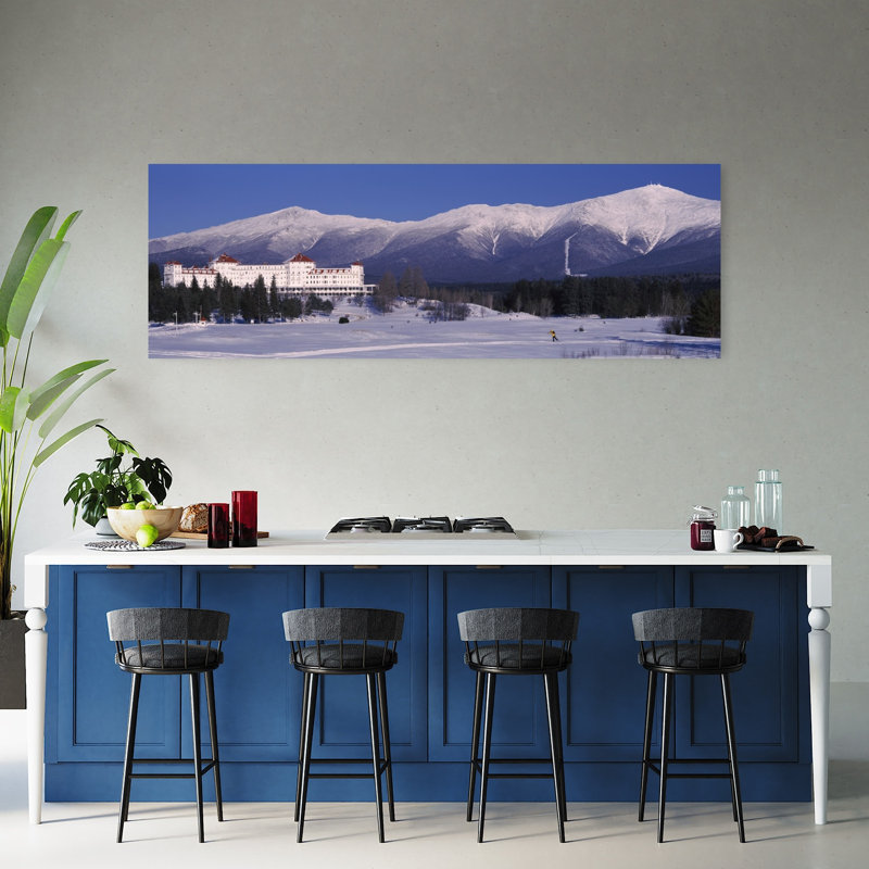 Hotel near snow covered mountains Mt. Washington Hotel Resort Mount Washington Bretton Woods New Hampshire USA 1 Piece Wrapped Canvas Panoramic Wall Art