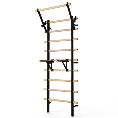 Nordic Wall Gym — 9-Rung Swedish Ladder For Pull-Ups, Dips, Stretching & Total-Body Conditioning