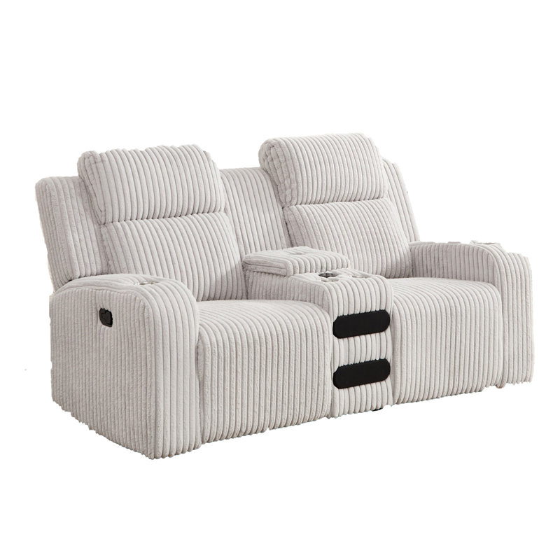 Canapé inclinable 2 places, Fausse fourrure grise