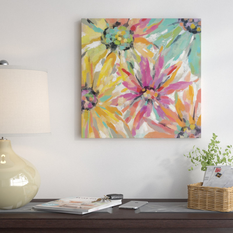 « abstract pétales ii », reproduction d’art sur toile tendue, H 26 po x l 26 po x P 1,5 po