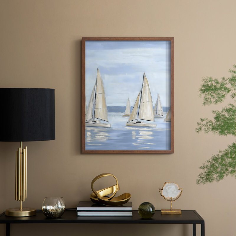 NAUTICAL Series V, reproduction encadrée - bois massif, Noyer, H 21 po x l 17 po