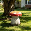 Statue de champignon surdimensionnée, sculpture de jardin