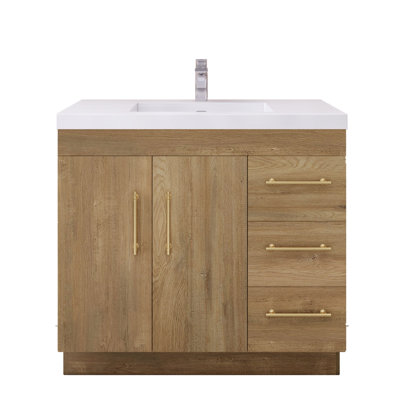 Meuble-lavabo autoportant avec lavabo en acrylique renforcé Eliza
