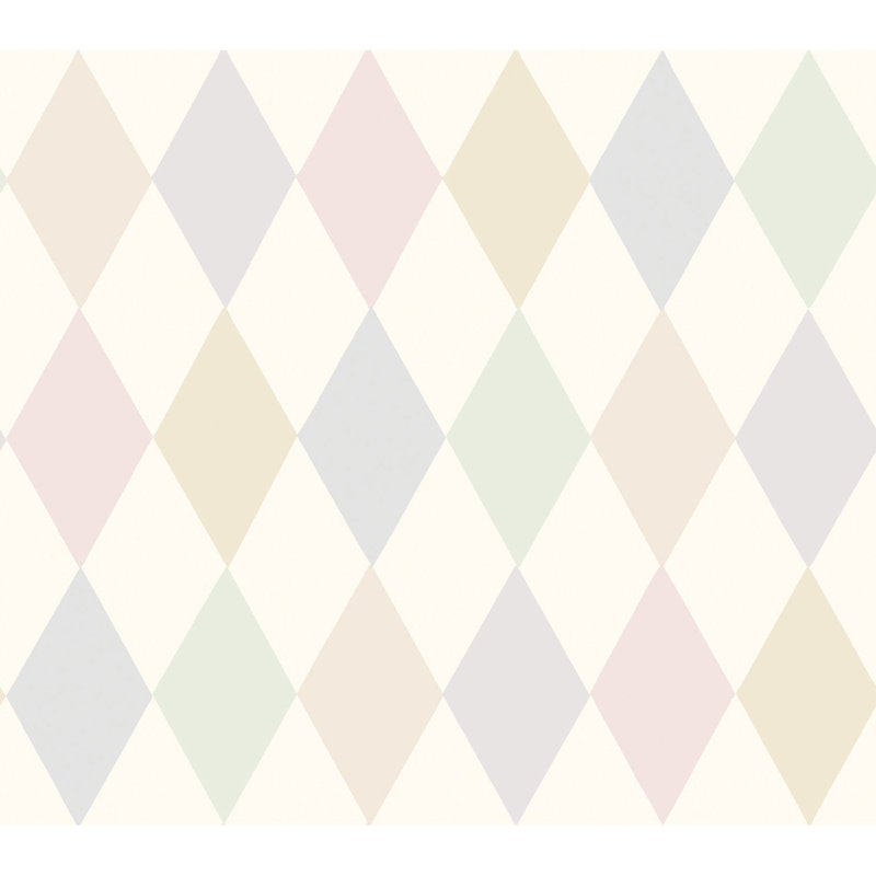 Punchinello Geometric Wallpaper Roll, Soft Pink