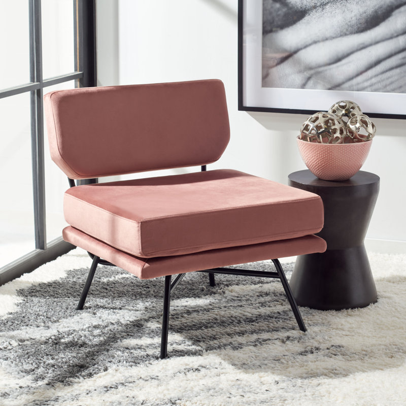 Loughborough Upholstered Slipper Chair, Dusty Rose