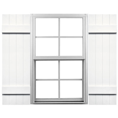 Vinyle Mid-America, quatre planches jointes TailorMade, volets Board-n-Batten, avec cages à volets