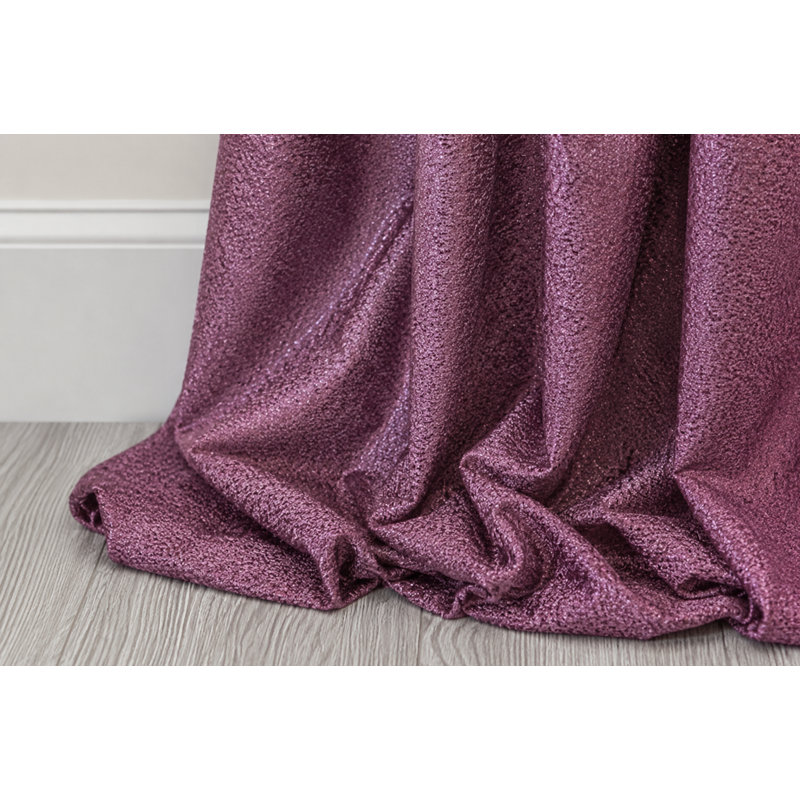 Panneau de rideau simple semi-diaphane avec passe-tringle Etherton, L 52 po x L 96 po, Violet