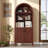 63" Arched Bookcase with Doors, 5-Tier Open Display Shelf & Storage Cabinet for Home Office-2045734914
