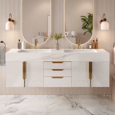 Ensemble de meuble-lavabo flottant moderne 59 "avec lavabo Aro Series