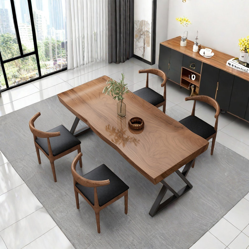 Ensemble de table de salle à manger simple en bois massif, H 29,52 po x L 78,74 po x l 33,46 po