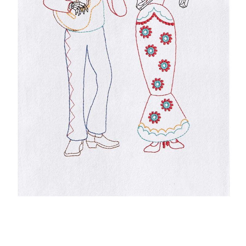 Serviette duo de squelettes mariachi