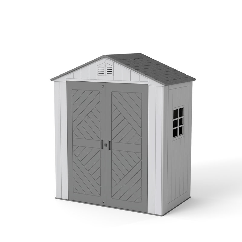 Decksplore 6 ft. W x 4 ft. D Outdoor Storage Shed with Floor, Lockable Resin Garden Tool Shed