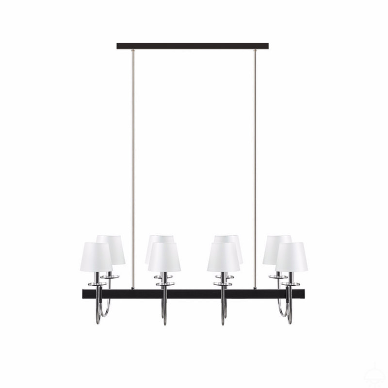 Lustre traditionnel 8 lumières avec abat-jour tambour