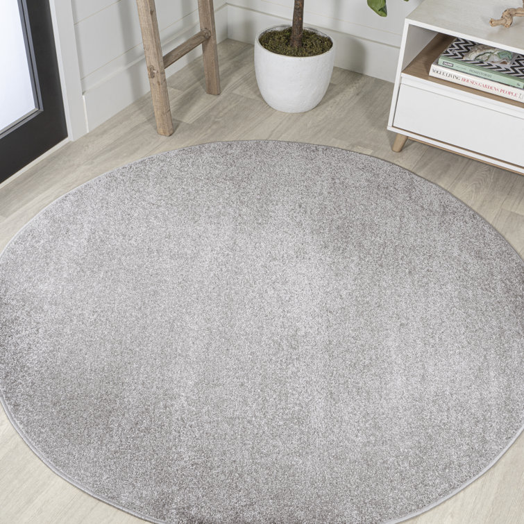 Asaiah Solid Low-Pile Light Gray Rug