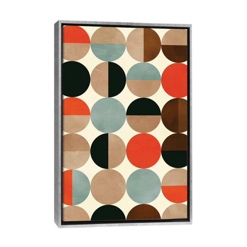 «Mid Century Modern XI» par Ana Rut Bré - impression d'art graphique, Toile avec cadre argenté, Aucun mat