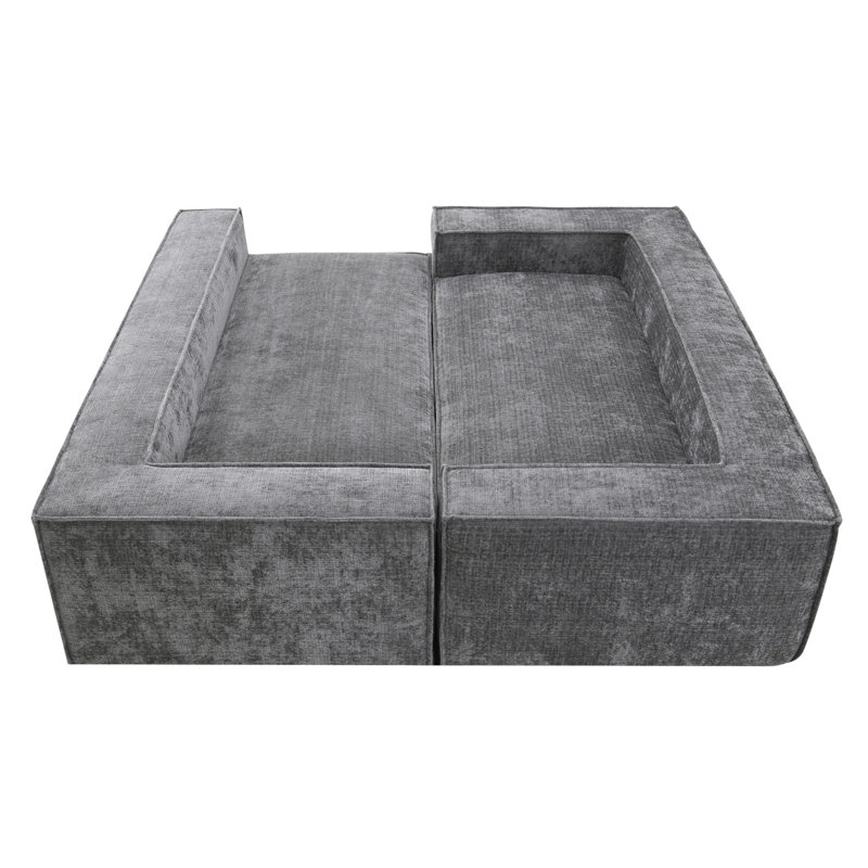 Canapé modulaire de style minimaliste Boneless, Gris chenille