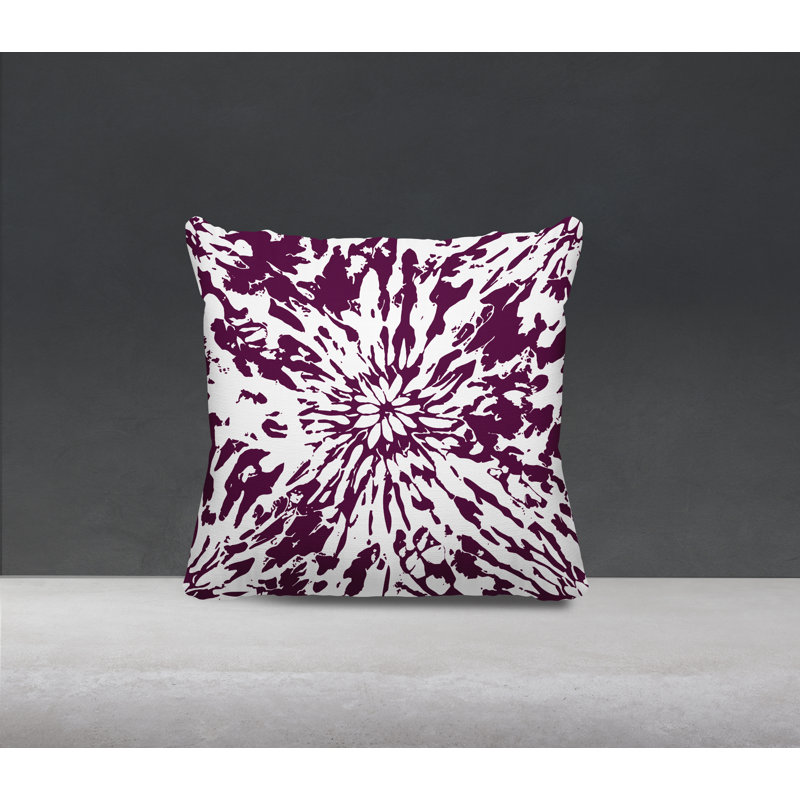 Coussin Percil, H 15 po x l 15 po, Mauve/blanc
